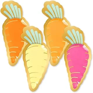 Easter Paper Plates Colorful Carrot Shape Disposable Plate