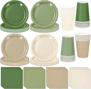 244Pcs Nude Sage Green Tableware Set Serves 48 4 Colors