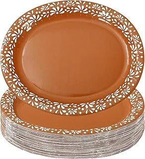 50 Pcs Platos De Barro Mexicanos Paper Plates 12 x 10 Inch
