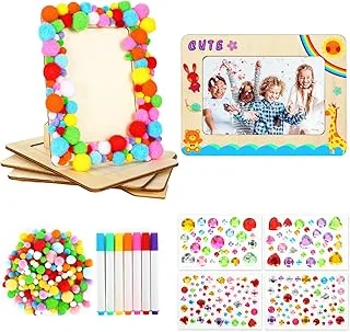 Whaline 16Pcs Picture Frame Painting Craft Kit with Painting Pens Crystal