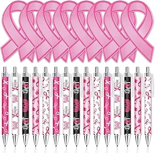 Whaline 30Pcs Breast Cancer Awareness Stationery Set Pink Ribbon Ballpoint Pens