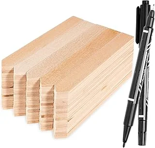 100Pcs Wooden Plant Labels Pointed Wooden Garden Markers Waterproof