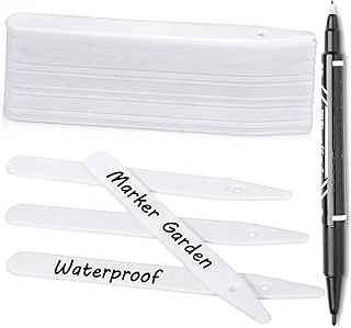 200Pcs Thick Plastic Plant Labels with Hole White Garden Stakes Waterproof