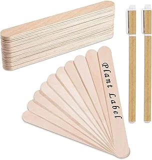 200Pcs Wooden Plant Labels Waterproof Round Head Plant Sign Tags Birch Wood