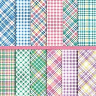 12 Designs Spring Pastel Plaid Pattern Paper