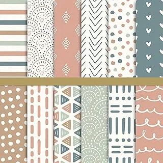 24 Pcs Boho Pattern Paper