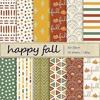 24 Pcs Fall Boho Pattern Paper