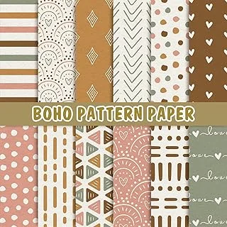 24 Sheets Heart Boho Pattern Paper