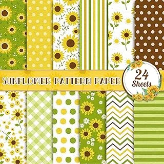 24 Sheets Sunflower Pattern Paper