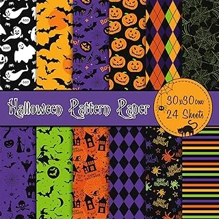 24pcs Halloween Pattern Paper