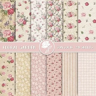 24Pcs Spring Floral Pattern Paper