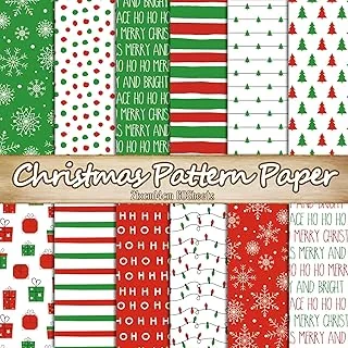 60Pcs Merry Christmas Pattern Paper