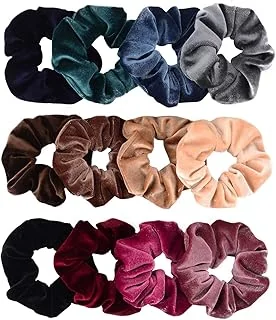 Whaline 12 Pack Hair Scrunchies Premium Velvet Scrunchy Elastic Hair Bands