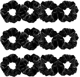 Whaline 12 Pieces Hair Scrunchies Velvet Elastics Scrunchy Bobbles Soft Hair