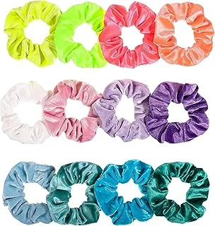 Whaline Neon Scrunchies Summer Velvet Hair Bobble Elastics Hair Bands Soft Hair