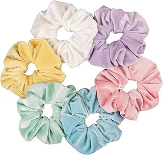 Whaline Pastel Hair Scrunchies Large Velvet Elastic Scrunchy Bobbles Ice Cream