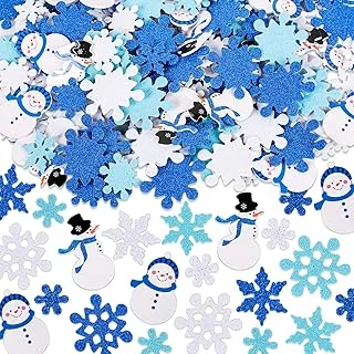 Winter Glitter Foam Sticker Kit 350Pcs Blue White Snowflake
