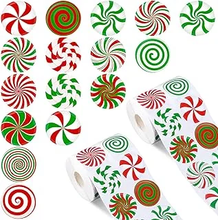 1000Pcs Christmas Stickers Roll Candy Theme Decals 16