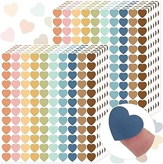 2400Pcs Boho Heart Mini Sticker 10 Colors Paper Decals