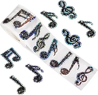 Music Note Stickers Roll Black Laser Musical Piano Note