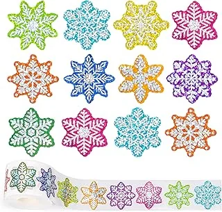 Winter Snowflake Stickers Roll Laser Colorful Christmas