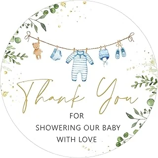 100Pcs Baby Shower Clothes Thank You Stickers 2 Inch Cute
