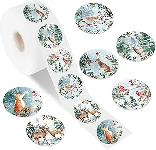 1000Pcs Winter Forest Animal Sticker Roll Woodland Animal