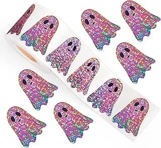 Halloween Ghost Stickers Roll Laser Pink Funny Ghost Seal