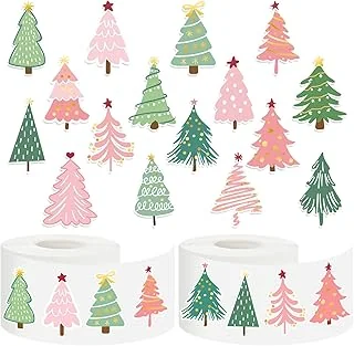 1000Pcs Christmas Sticker Pastel Green Pink Xmas Tree