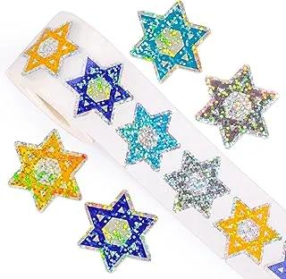 Hanukkah Stickers Roll Laser Seal Stickers Colored Chanukah