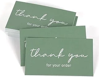 100Pcs Mini Thank You Cards Sage Green Thank You for Your