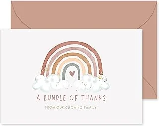 50 Pack Baby Shower Thank You Cards Bulk Boho Rainbow Thank