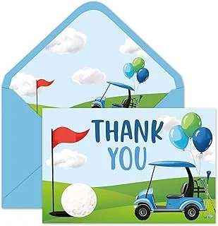 24Pcs Golf Thank You Cards Golf Course Cart Balloon