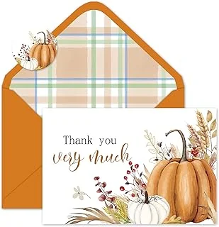 24 Pcs Fall Thank You Cards with Envelopes Stickers Bulk