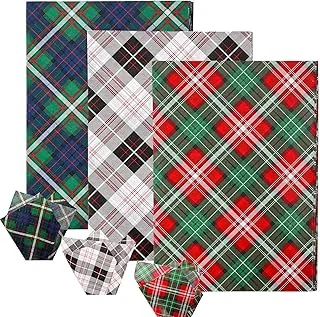 Christmas Tissue Paper Buffalo Plaid Wrapping Paper Blue