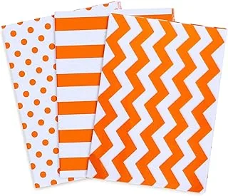 60 Sheet Fall Tissue Paper 3 Design Orange Stripe Polka