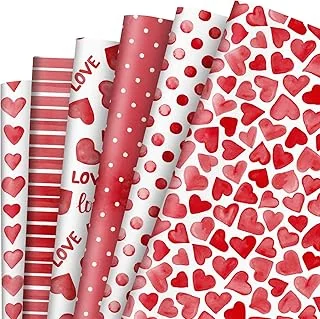 90 Sheets Valentine's Day Tissue Paper Red Hearts Love Dots