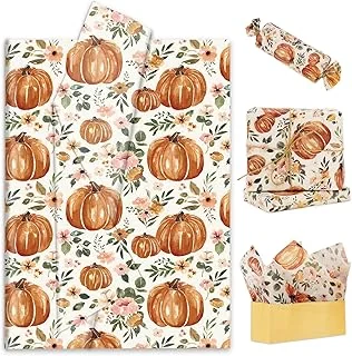 100Pcs Fall Pumpkin Tissue Paper Leaves Blush Pink Floral