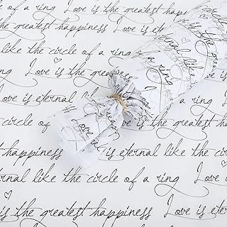 100 Sheet Letter Gift Black White Tissue Paper Love