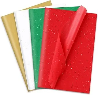 100Sheets Christmas Tissue Paper Glittery Colorful Sparkle