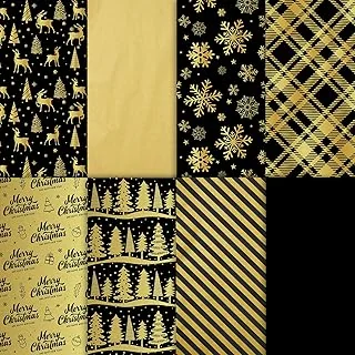 160 Sheets Christmas Tissue Paper Black Gold Gift Wrapping