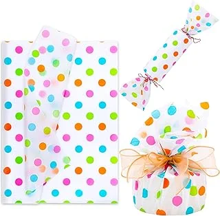 100 Sheets Dot Tissue Paper Rainbow Colored Gift Wrapping