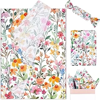 100 Sheets Floral Tissue Paper Summer Watercolor Flower