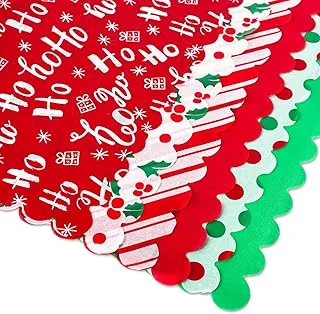90 Sheets Christmas Tissue Paper Red Green Stripe Dots