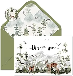 50 Pack Christmas Thank You Cards Bulk Boxed Winter Blank Note Cards