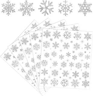 330Pcs Winter Glitter Stickers Silver Snowflake Decals Self Adhesive Stickers