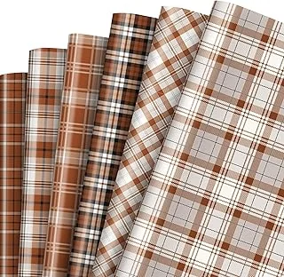12 Sheet Fall Gift Wrapping Paper 6 Design Orange Buffalo