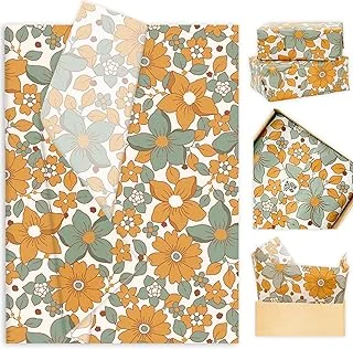 100Pcs Boho Floral Tissue Paper Retro Boho Flower Gift