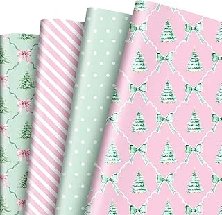 12 Sheet Christmas Wrapping Paper -Not Roll- Stripe Dots